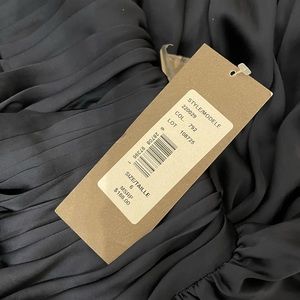 ML MONIQUE LHUILLIER Strapless Dress  6 Navy CHIFFON BRIDESMAID 220029